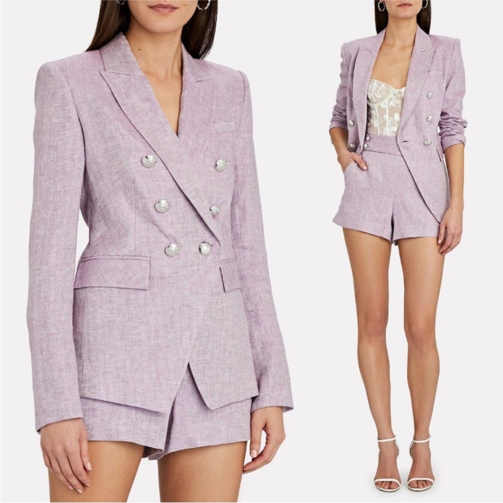 NEW Veronica Beard Miller Dickey Blazer Lilac Lavender Purple Linen Jacket 0